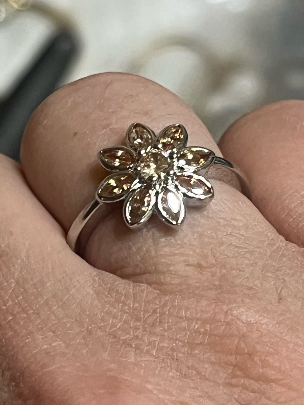 Citrine Flower Ring - Picture 9 of 13